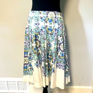 Talbots Pleated Floral Stretch Skirt